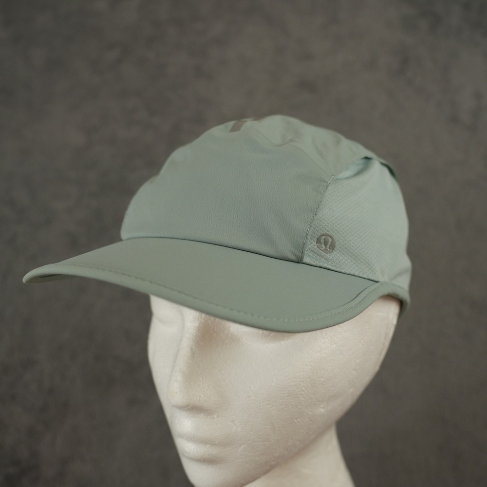 Lululemon Hat S/M Breathable Cinch-Back Run Sage Adjustable Mesh Reflective